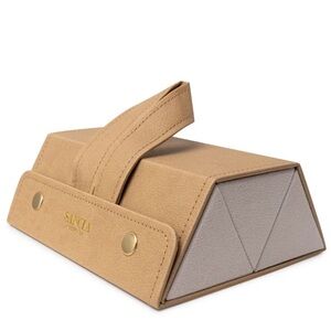 BRAND NEW FUNCTIONAL PRACTICAL SUNGLASS CASE (THREE COMPARTMENTS) | BEIGE SANCIA